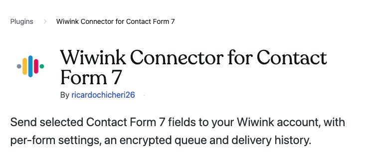 Wiwink Connector for Contact Form 7 plugin