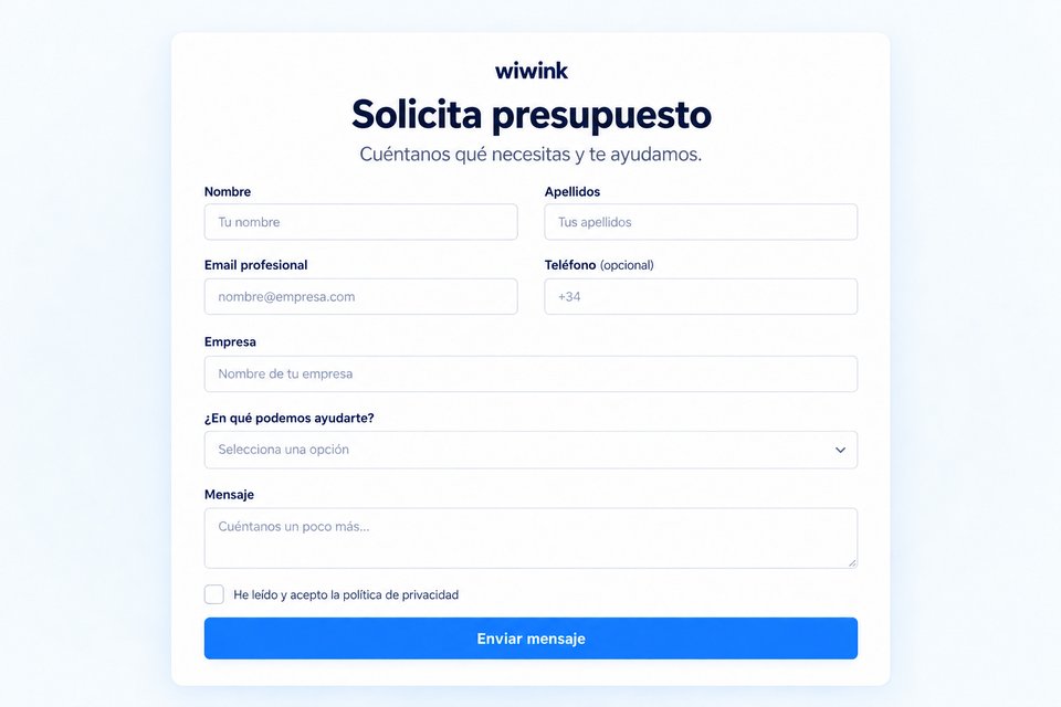 wiwink contact sign-up form