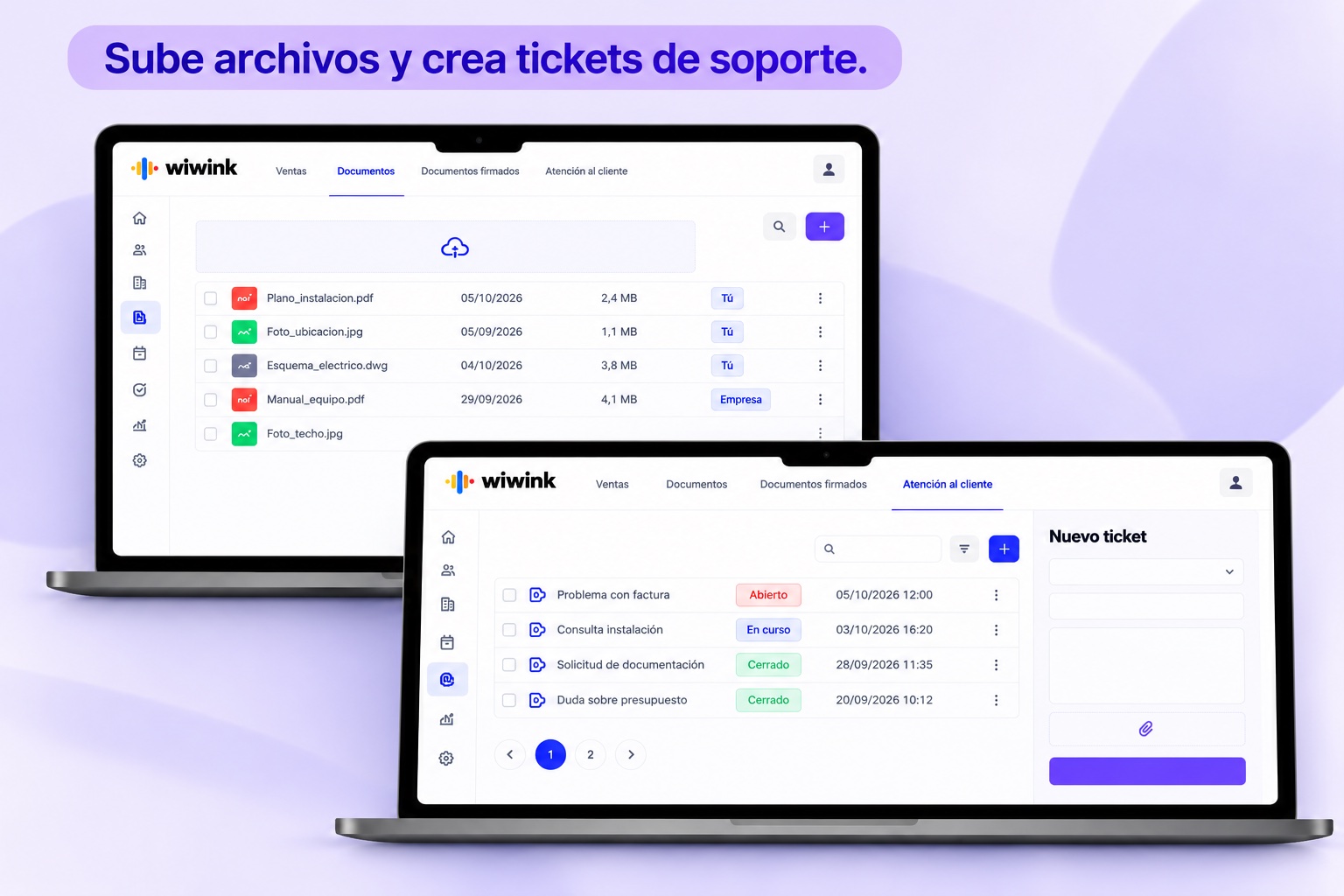 Client portal in wiwink