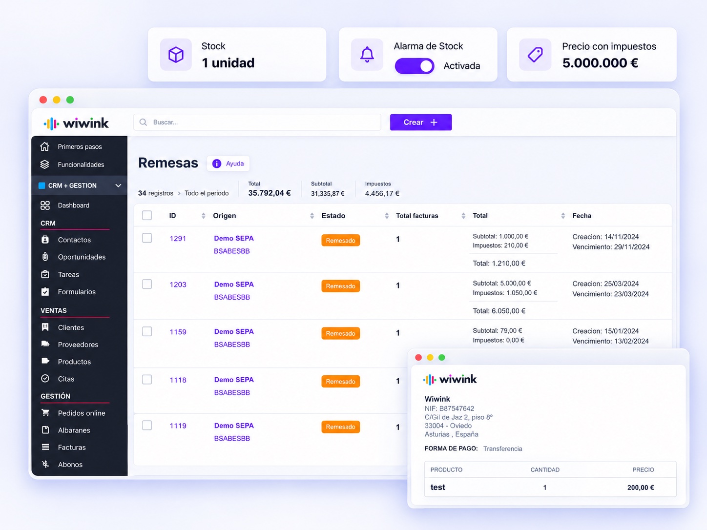 Task management in wiwink