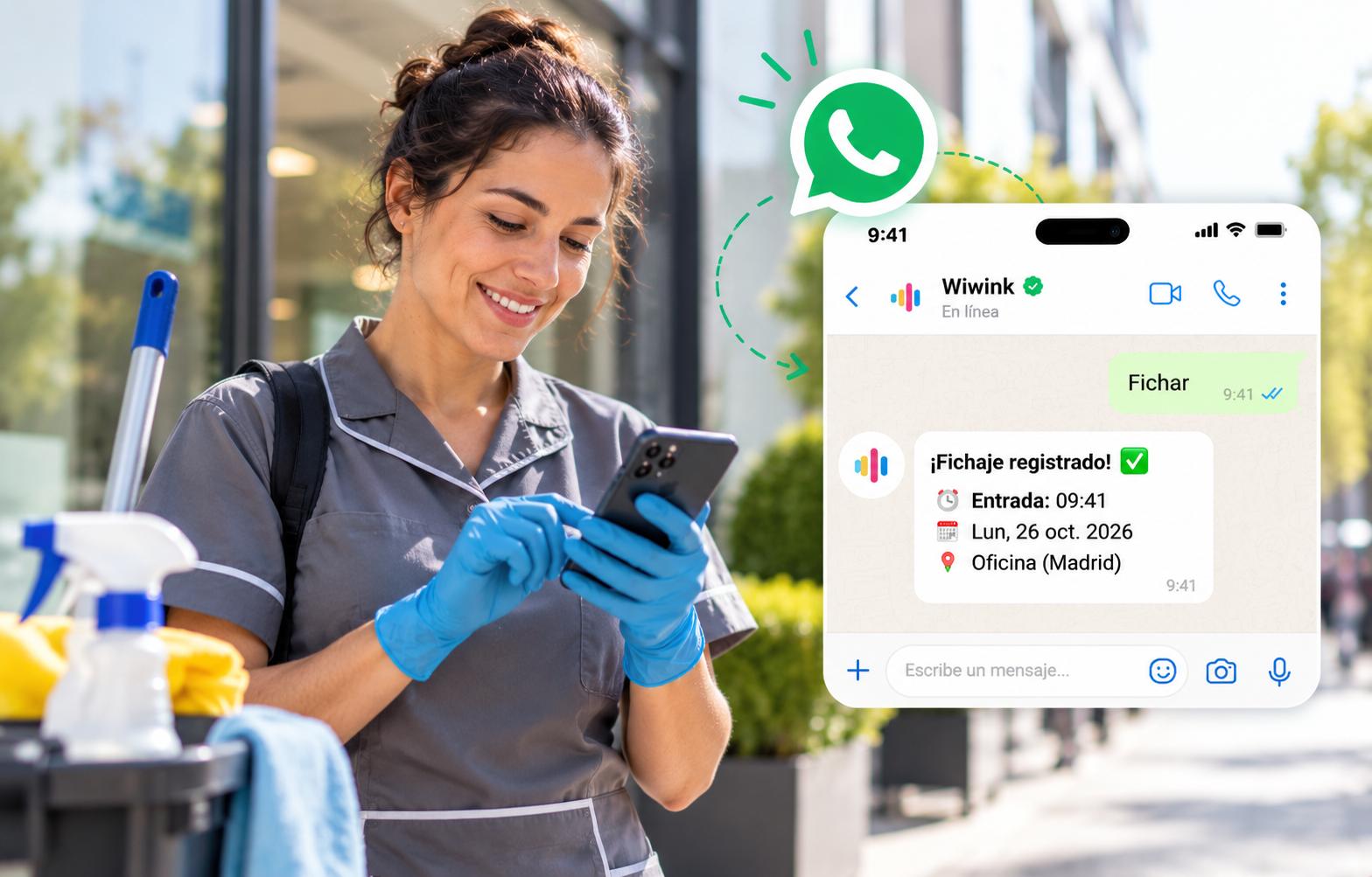 Profesional de limpieza ficha por WhatsApp y recibe la confirmación del registro