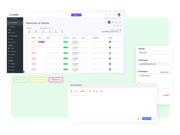 Atención al cliente wiwink