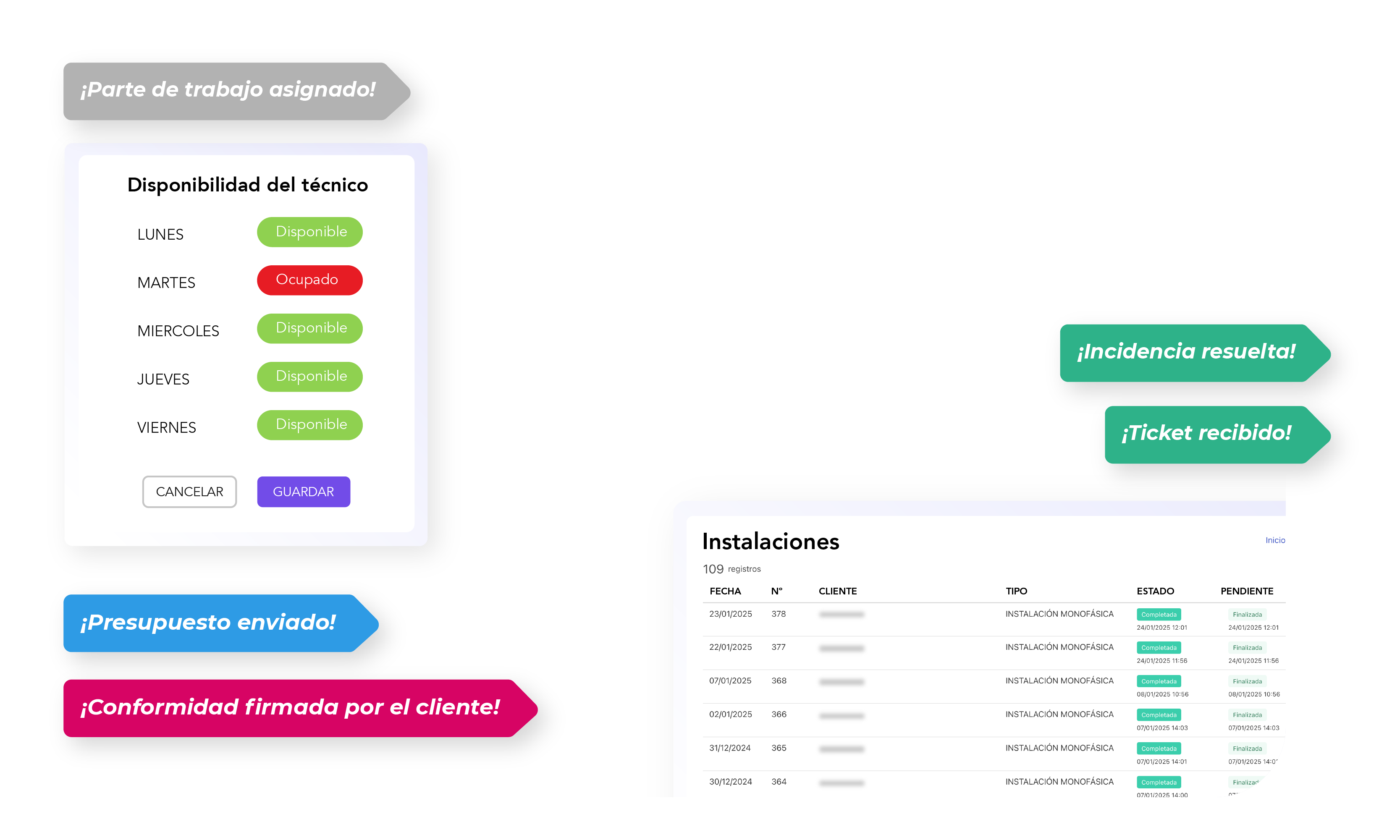 CRM software for technical service management - Hover